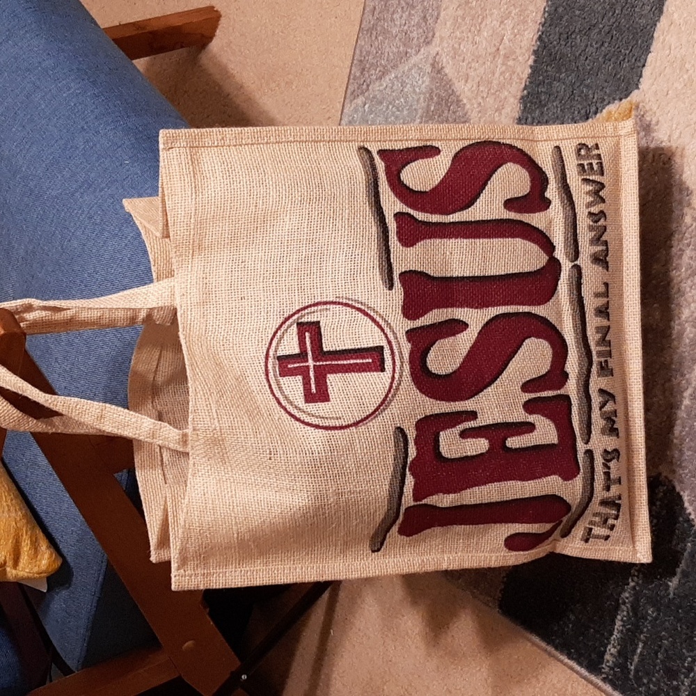 NEW Large Burlap Tote bag